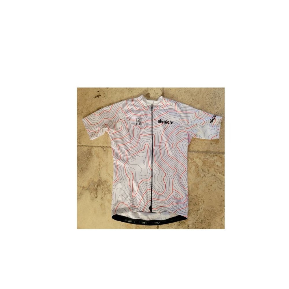 Women's Bike Jersey, Eliel Skratch Labs, Map Topo Design, L